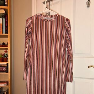 Zara Trafaluc Vibrant Long Sleeve Striped Dress